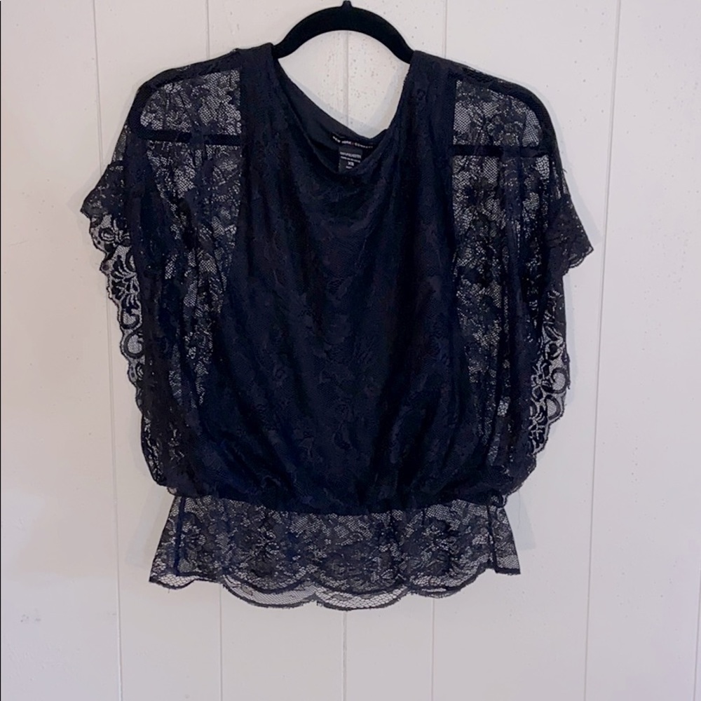 Black Lacy draped New York & Co Black top